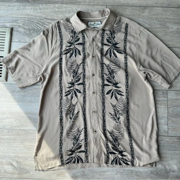 Seven Palm Silky Hawaii Button  Down Shirt - Picture 3 of 13